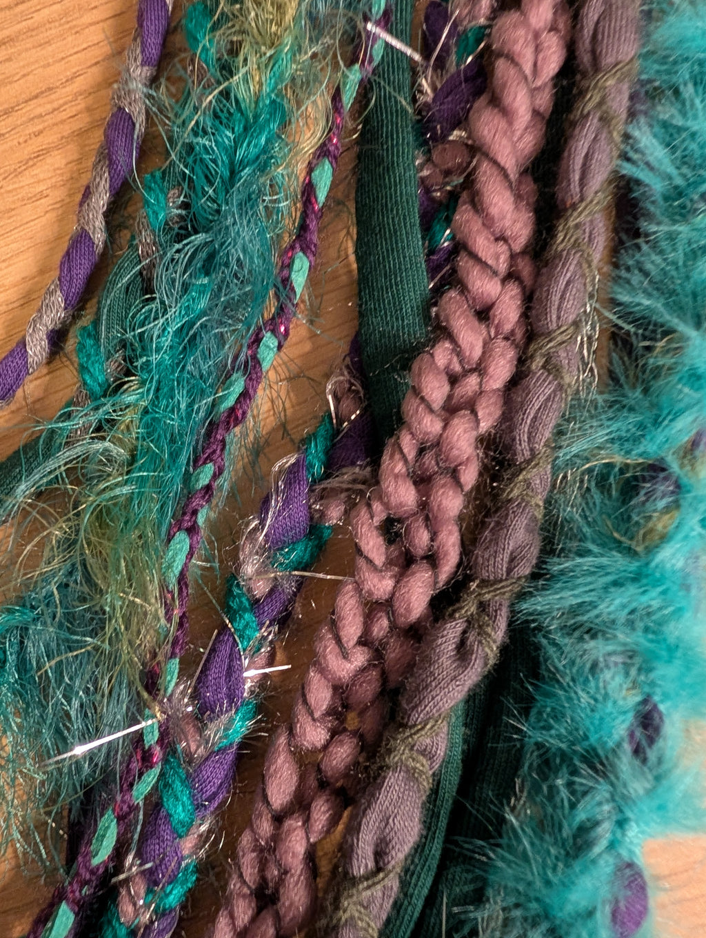 Celtic Witch Handcrafted Upcycled Infinity Scarf Layered Bohemian Style Unique gift