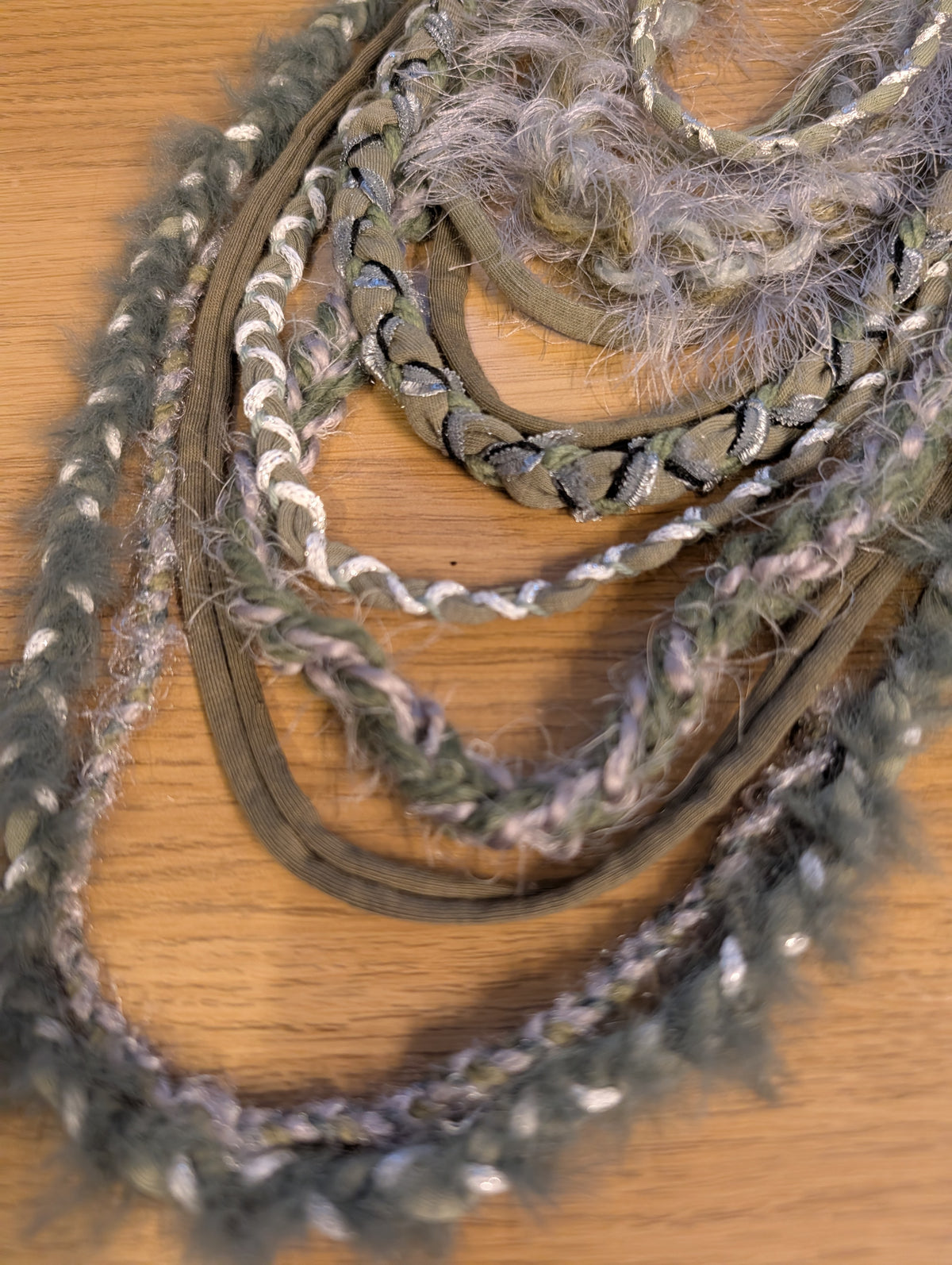 Moonlit Sage, Stunning fabric Necklace, Unique, Hedge Witch, Pagan, Boho style, Made using Sustainably sourced Materials