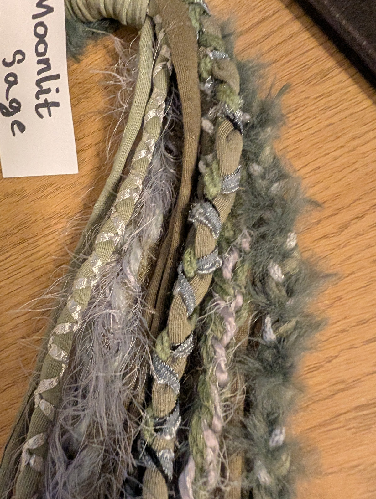 Moonlit Sage, Stunning fabric Necklace, Unique, Hedge Witch, Pagan, Boho style, Made using Sustainably sourced Materials