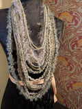 Moonlit Sage, Stunning fabric Necklace, Unique, Hedge Witch, Pagan, Boho style, Made using Sustainably sourced Materials