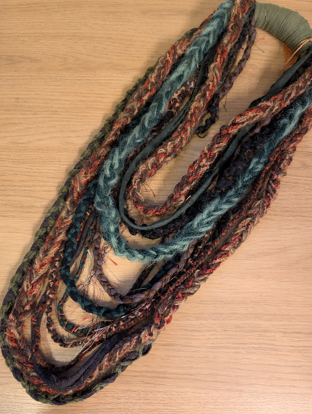 Mother Shipton, Witch Inspired Fabric Necklace, Bohemian Style layers, Weave and Crochet, Great gift
