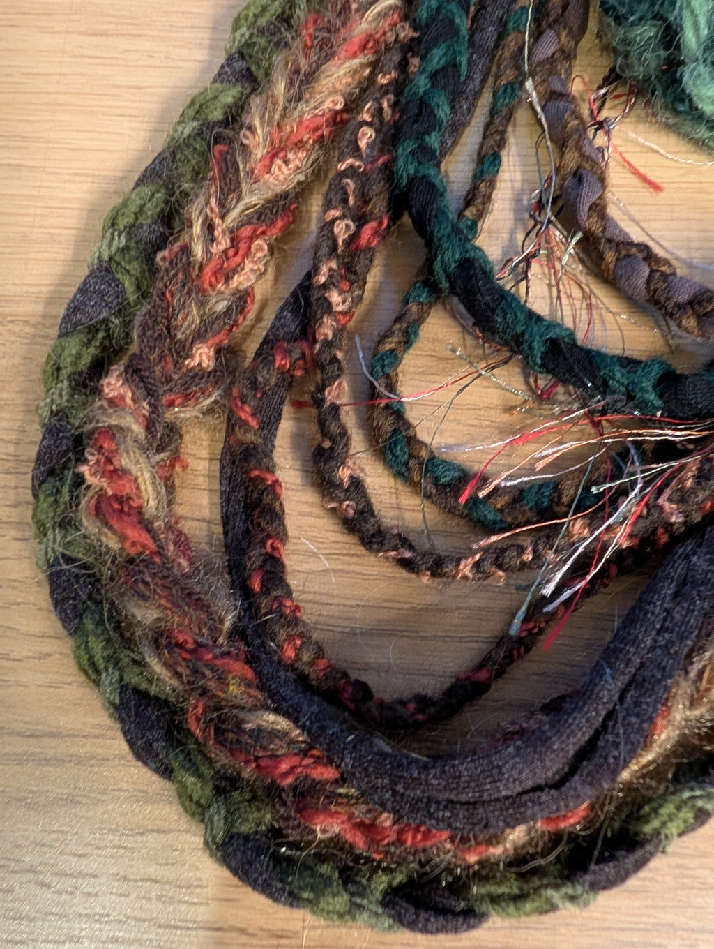 Mother Shipton, Witch Inspired Fabric Necklace, Bohemian Style layers, Weave and Crochet, Great gift
