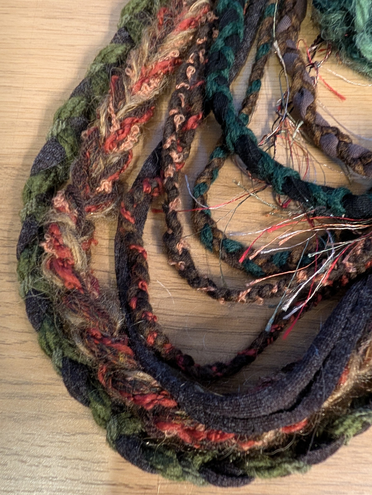 Mother Shipton, Witch Inspired Fabric Necklace, Bohemian Style layers, Weave and Crochet, Great gift