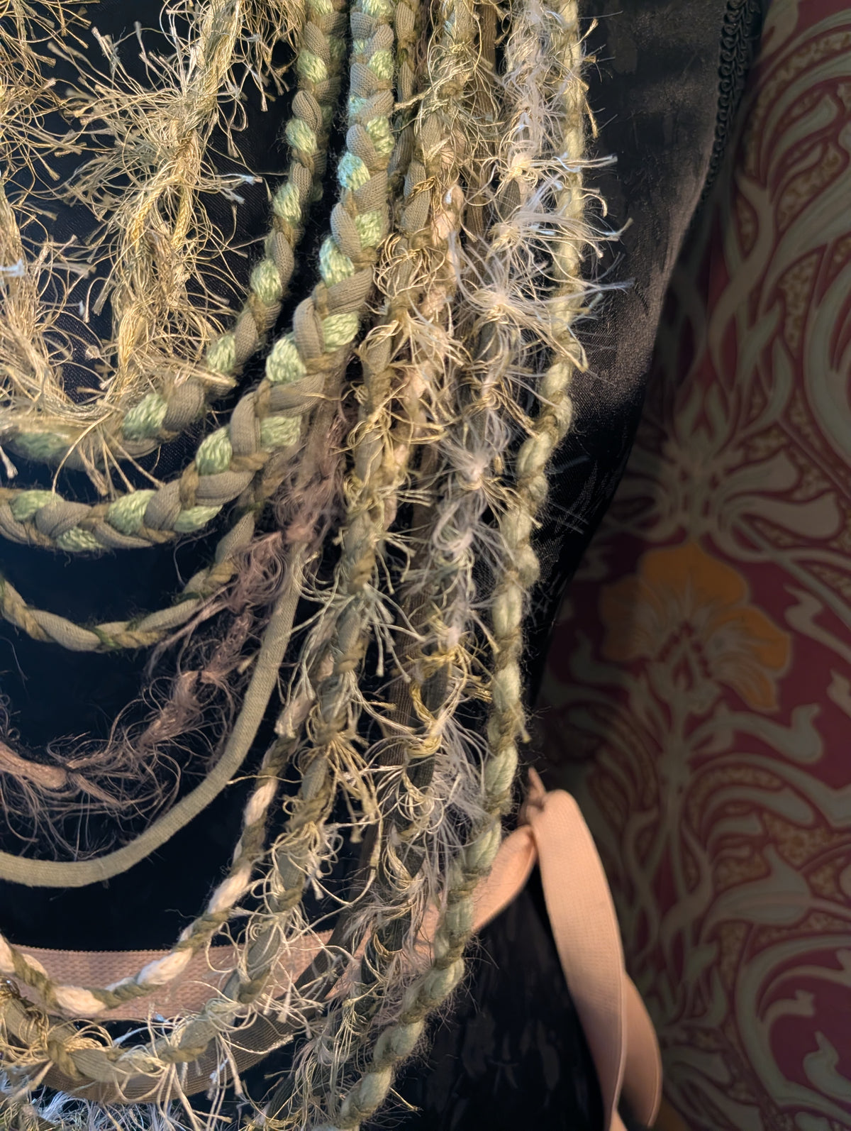NEW Whispering Pine, A Beautiful Upcycled, Handcrafted Bohemian Fabric Necklace, Forestcore, Fairycore, Unique Gift