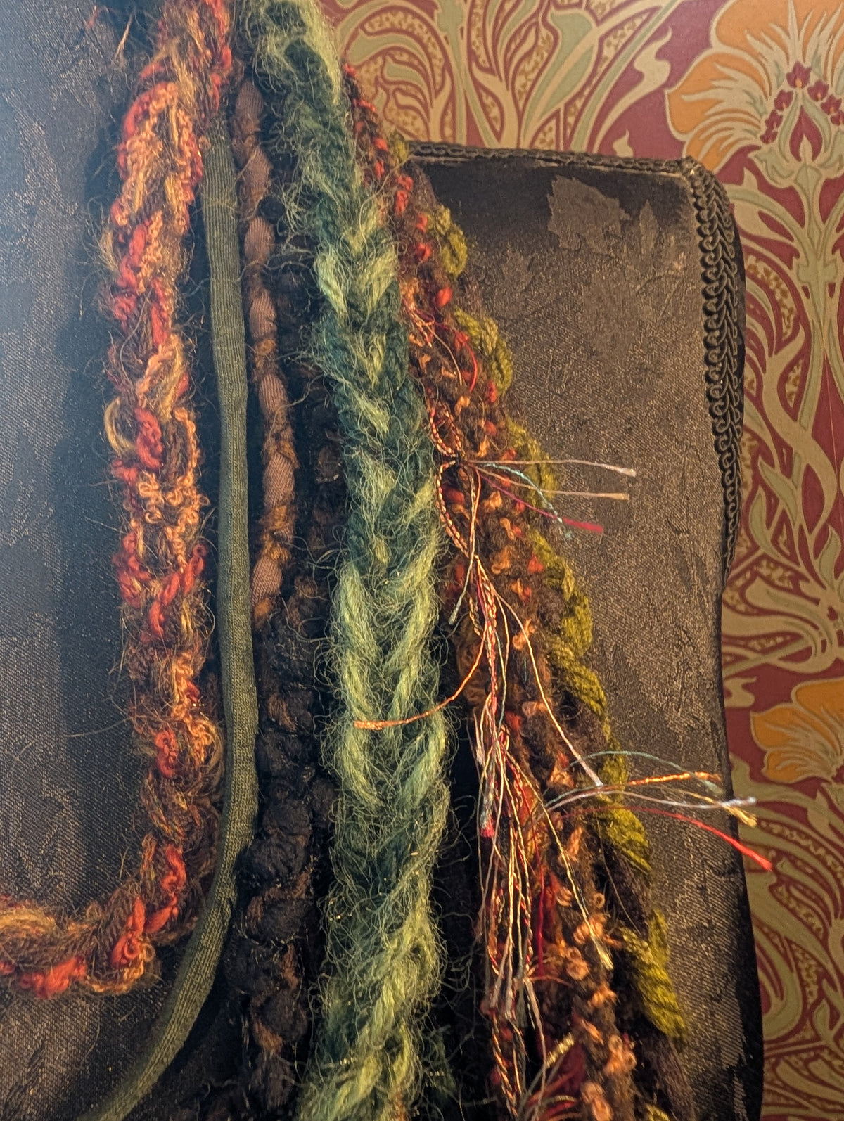 Mother Shipton, Witch Inspired Fabric Necklace, Bohemian Style layers, Weave and Crochet, Great gift