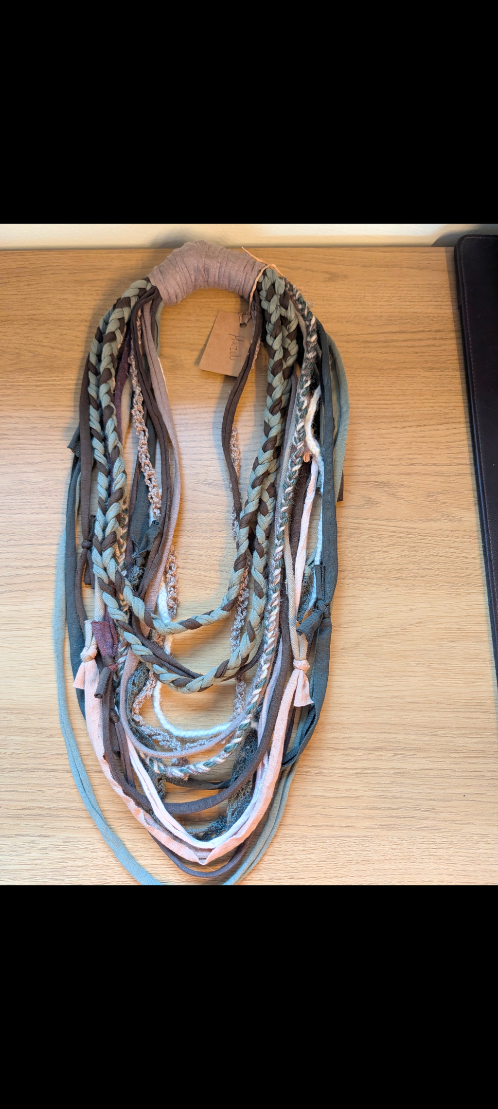 Hazel, Boho Grunge Style Fabric Necklace made from sustainably sourced materials