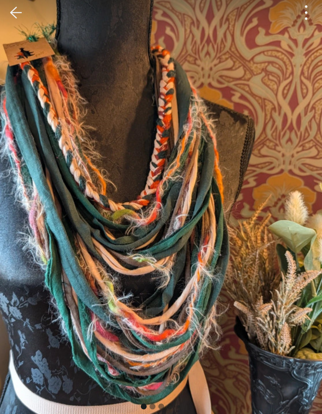 Dark Forest, Earthy handcrafted & rustic infinity scarf
