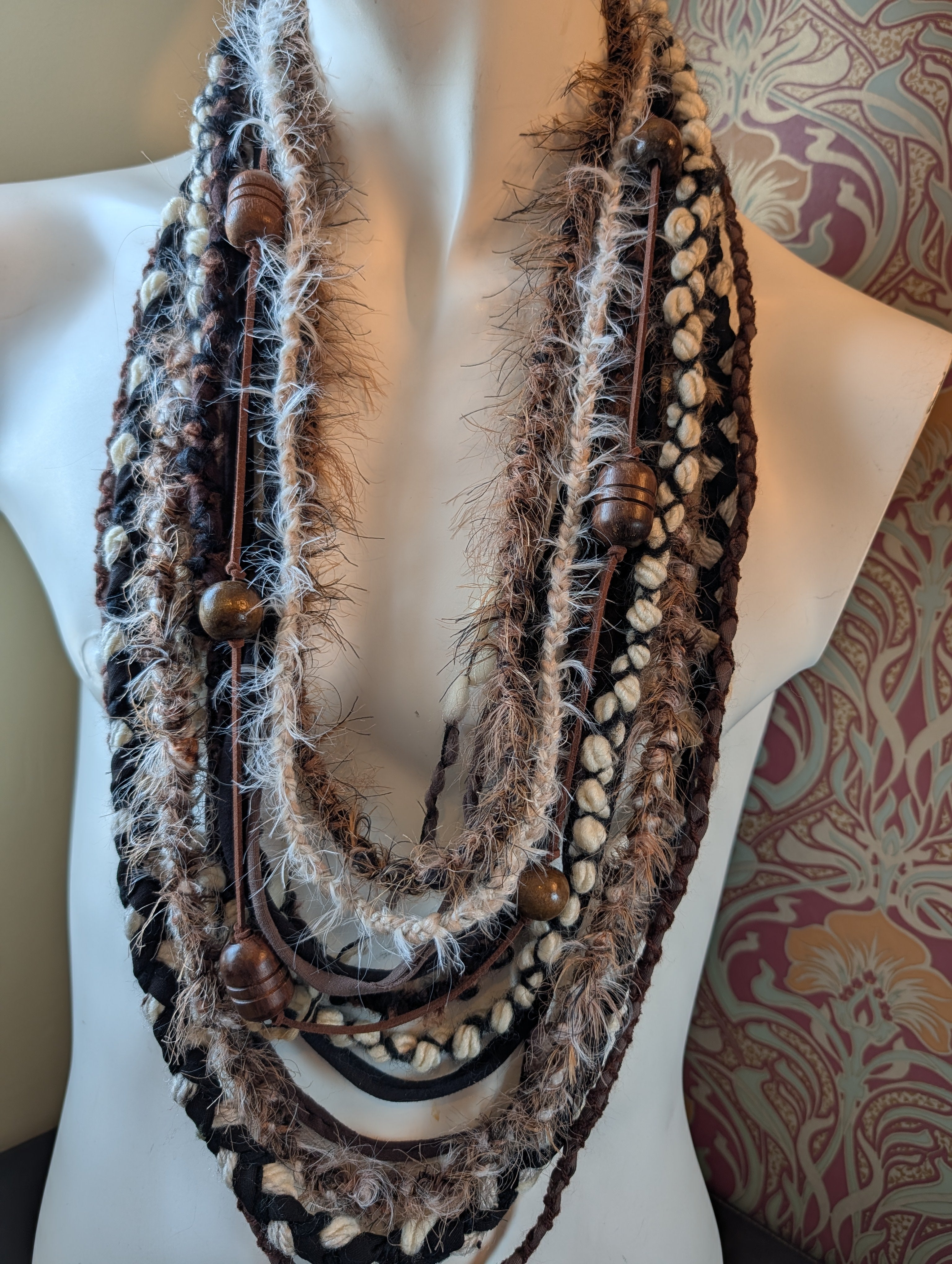 Viking Ragnor, Men's layered fabric scarf for Viking costume