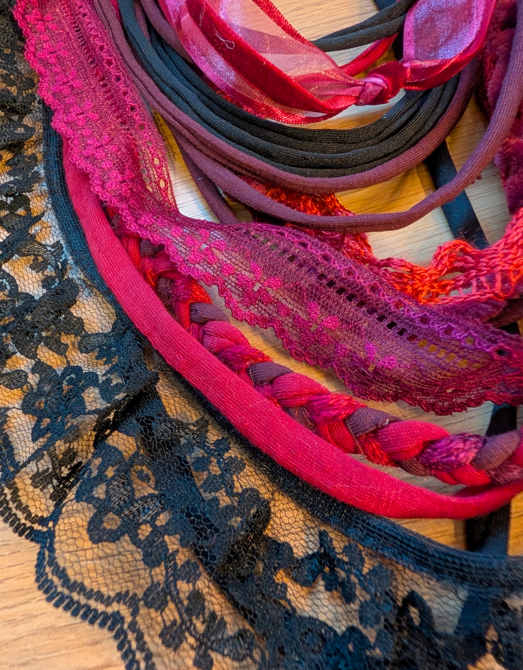 Whitby Dark Romance Gothic Upcycled Fabric Necklace