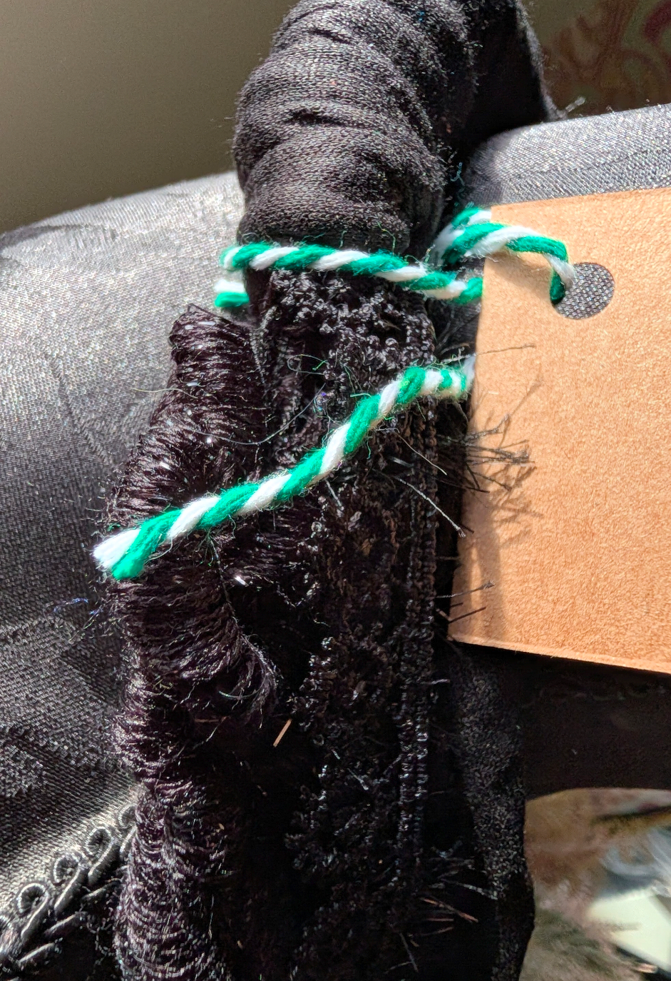 Obsidian, Gothic Statement Fabric Necklace