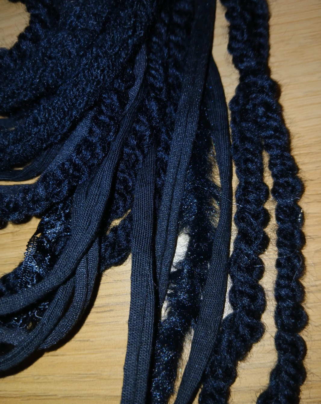 Bleak Winter, Upcycled, French Knit, Gothic Infinity Scarf