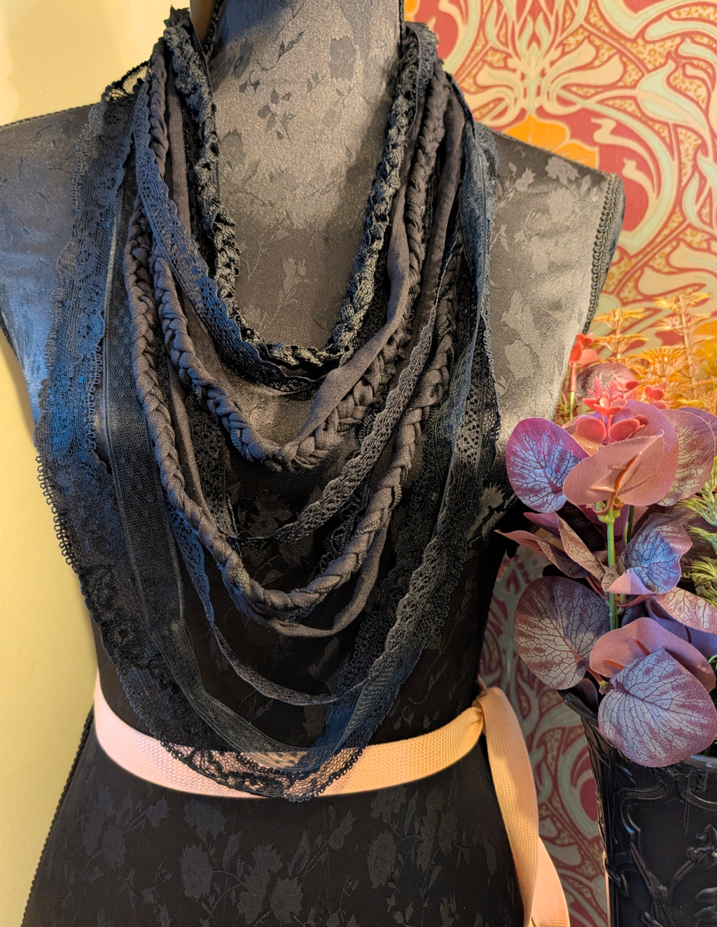 Whimsigoth Stevie Beautiful Handmade Fabric Necklace