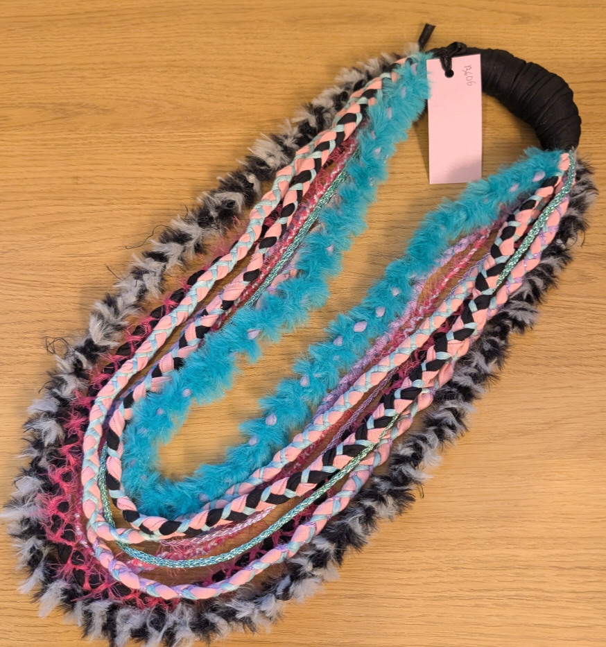 Bright & Bold Fashion Accessory: Scene Queen, layered fabric scarf/necklace, handmade & eco-conscious item