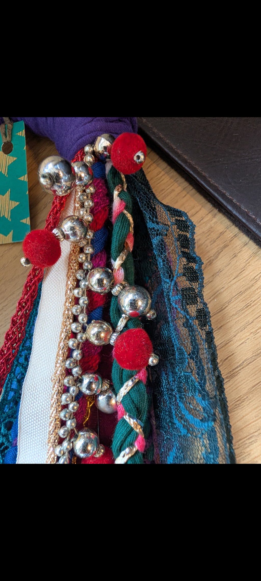 Gypsy Witch, Layered Fabric Necklace, Handmade, Upcycled & Unique