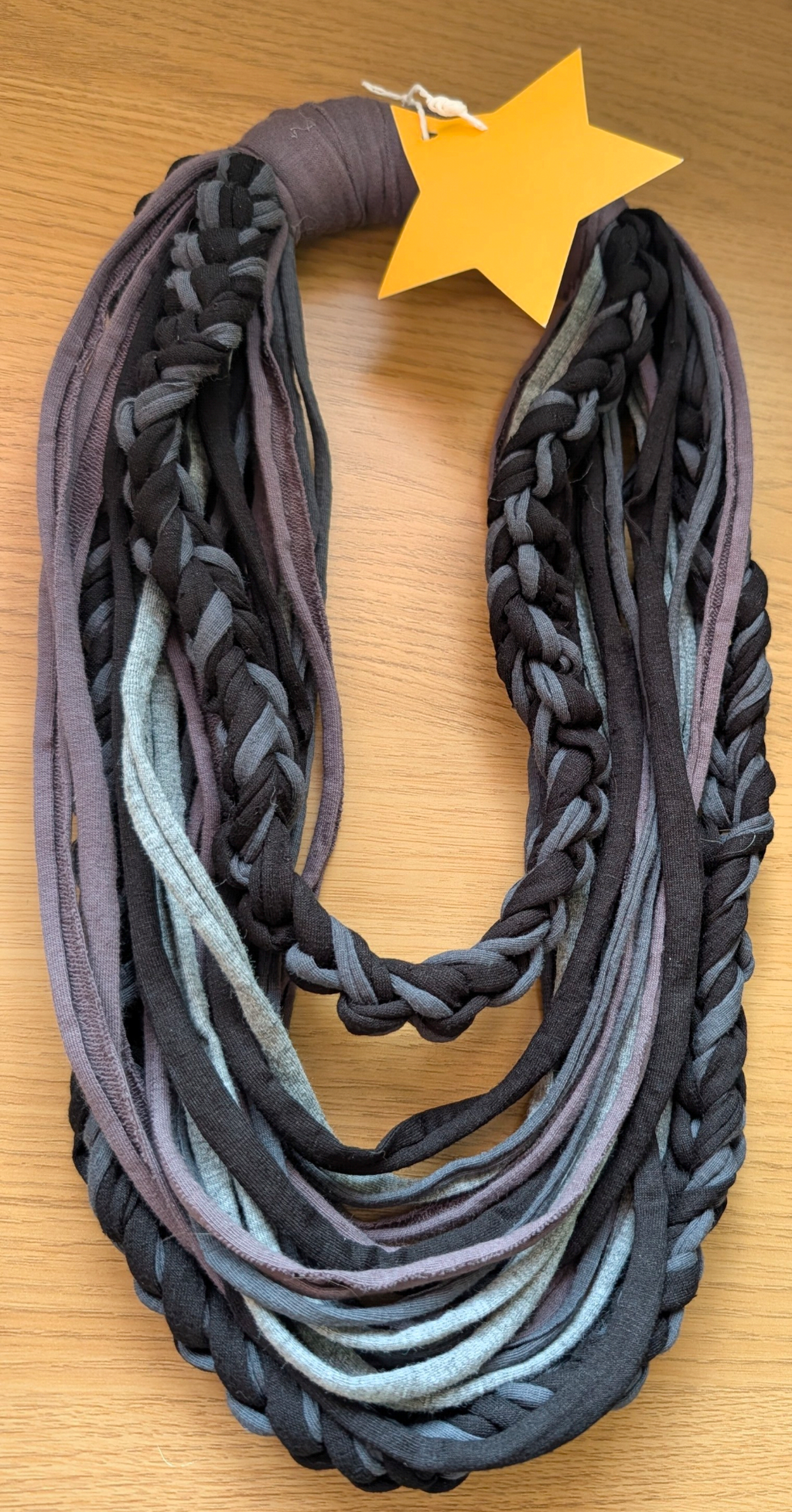 Ashen, Gothic/boho Handmade Cowl Length Infinity Scarf