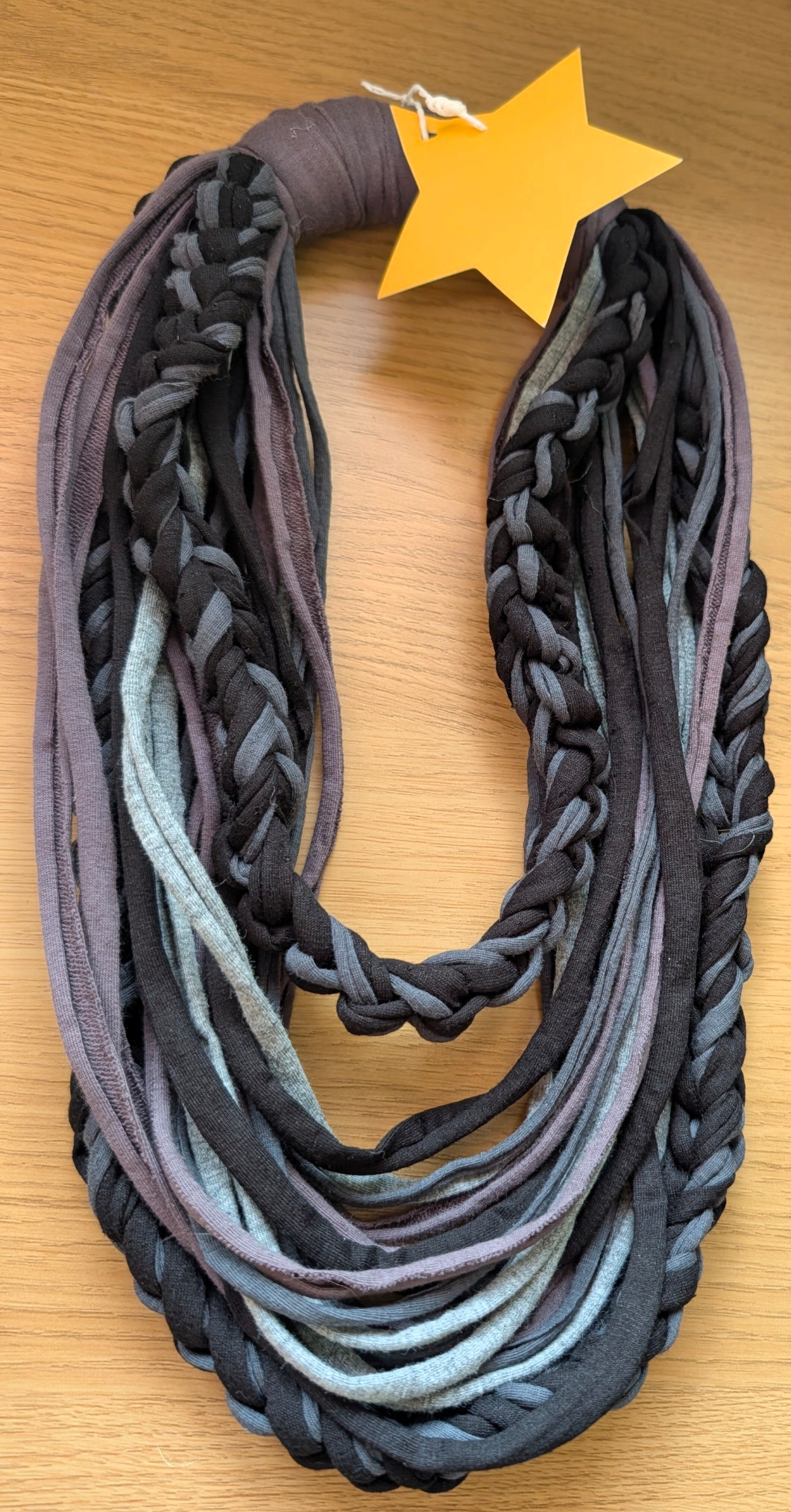Ashen, Gothic/boho Handmade Cowl Length Infinity Scarf