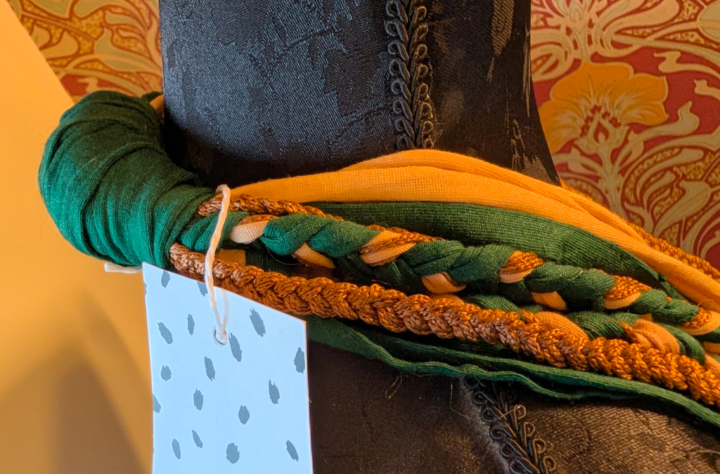 Tudor Malachite, Handmade Unique Upcycled Fabric Necklace