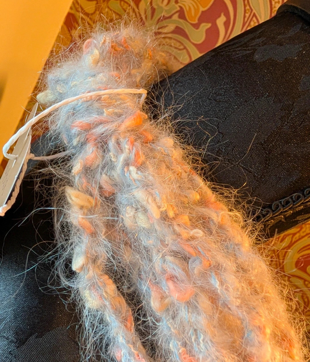 Blush Grey Vintage Mohair Infinity Scarf