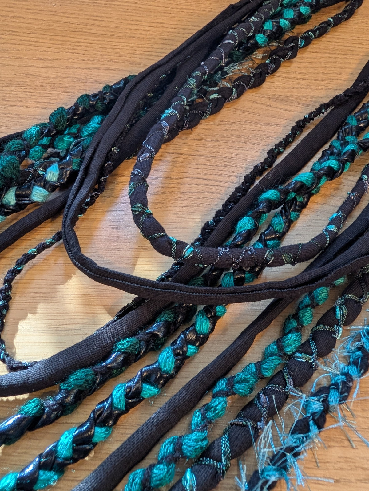 Ethereal, Long, draped fabric necklace, Gothic, Alternative Fashion Accessory, handmade, unique and Upcycled
