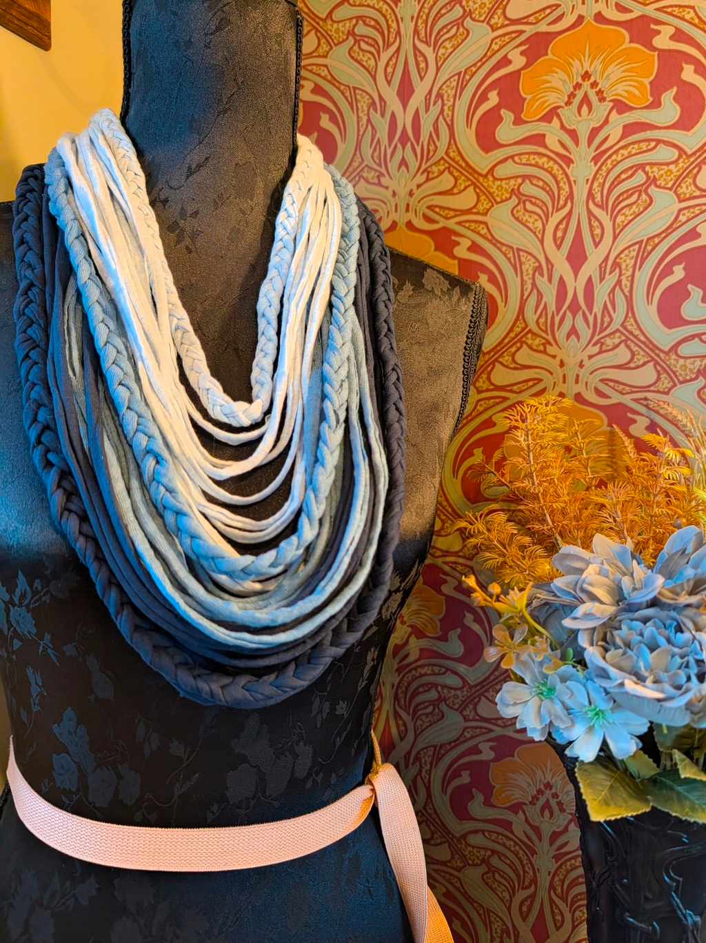 Blue Ombre Handmade Infinity Scarf