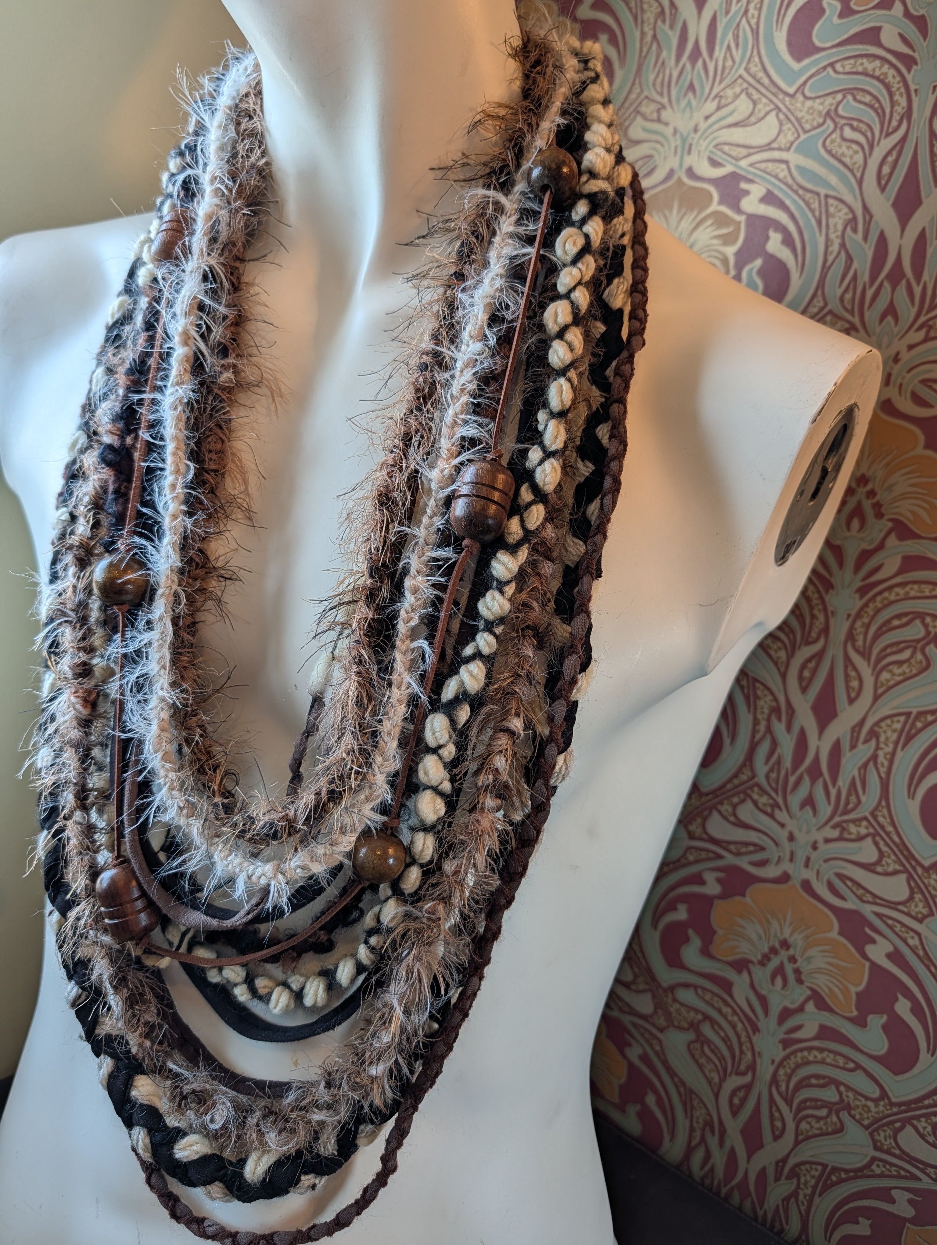 Viking Ragnor, Men's layered fabric scarf for Viking costume