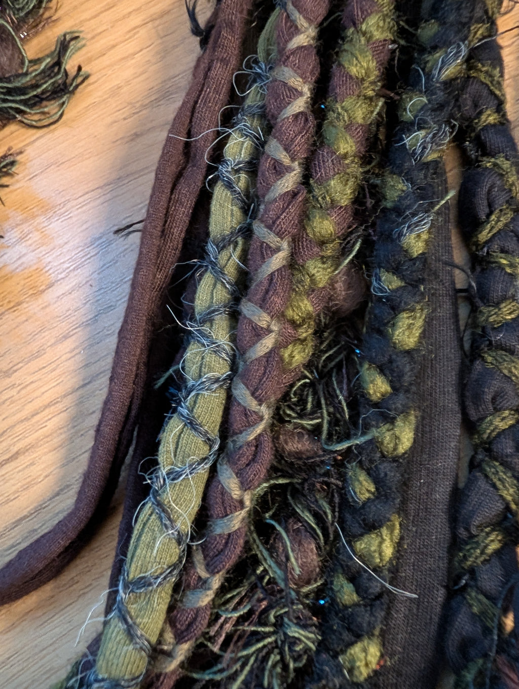 Moss Hollow, A Beautiful, forest inspired fabric necklace, Earthy shades that create a dark and witchy overtone