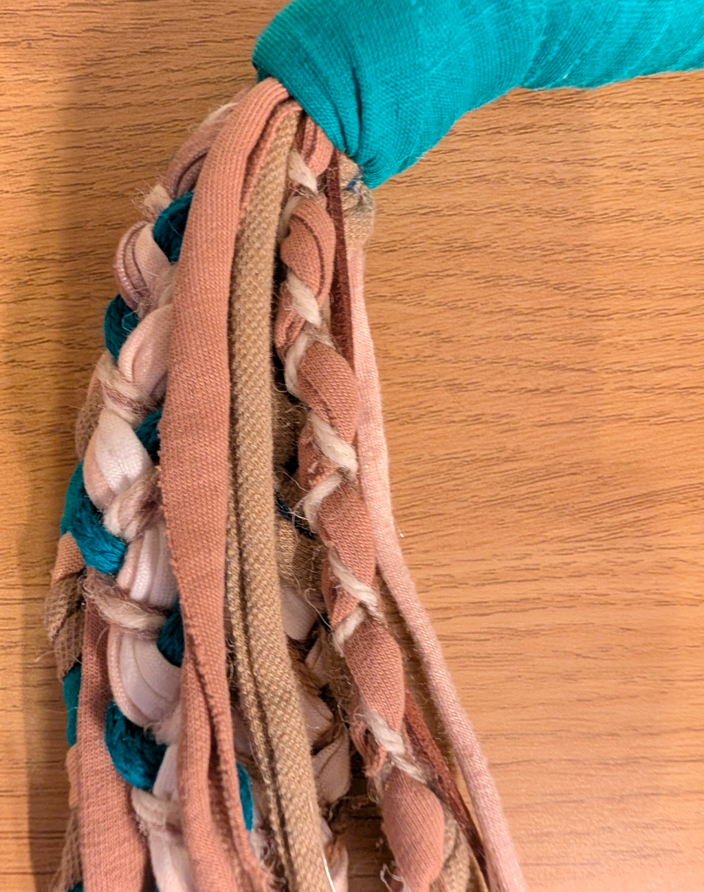 Free Spirit, Handmade Grunge/Boho Fabric Necklace in Festival Teal