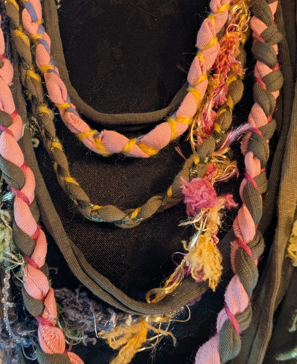 Fairy Garden, Fairycore, Floral, Beltane Inspired Pastel Fabric Necklace