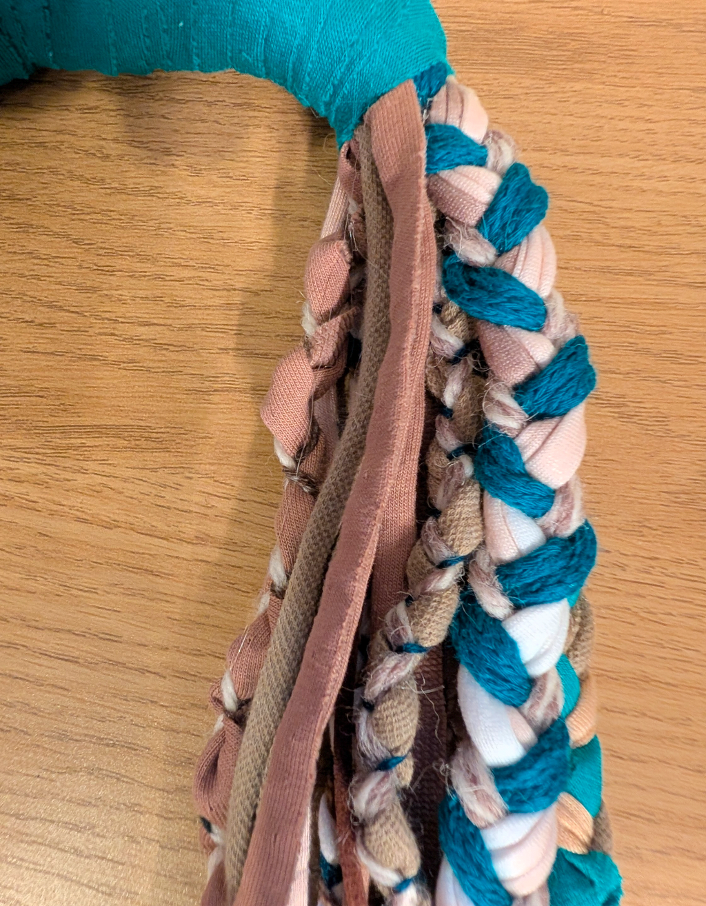 Free Spirit, Handmade Grunge/Boho Fabric Necklace in Festival Teal