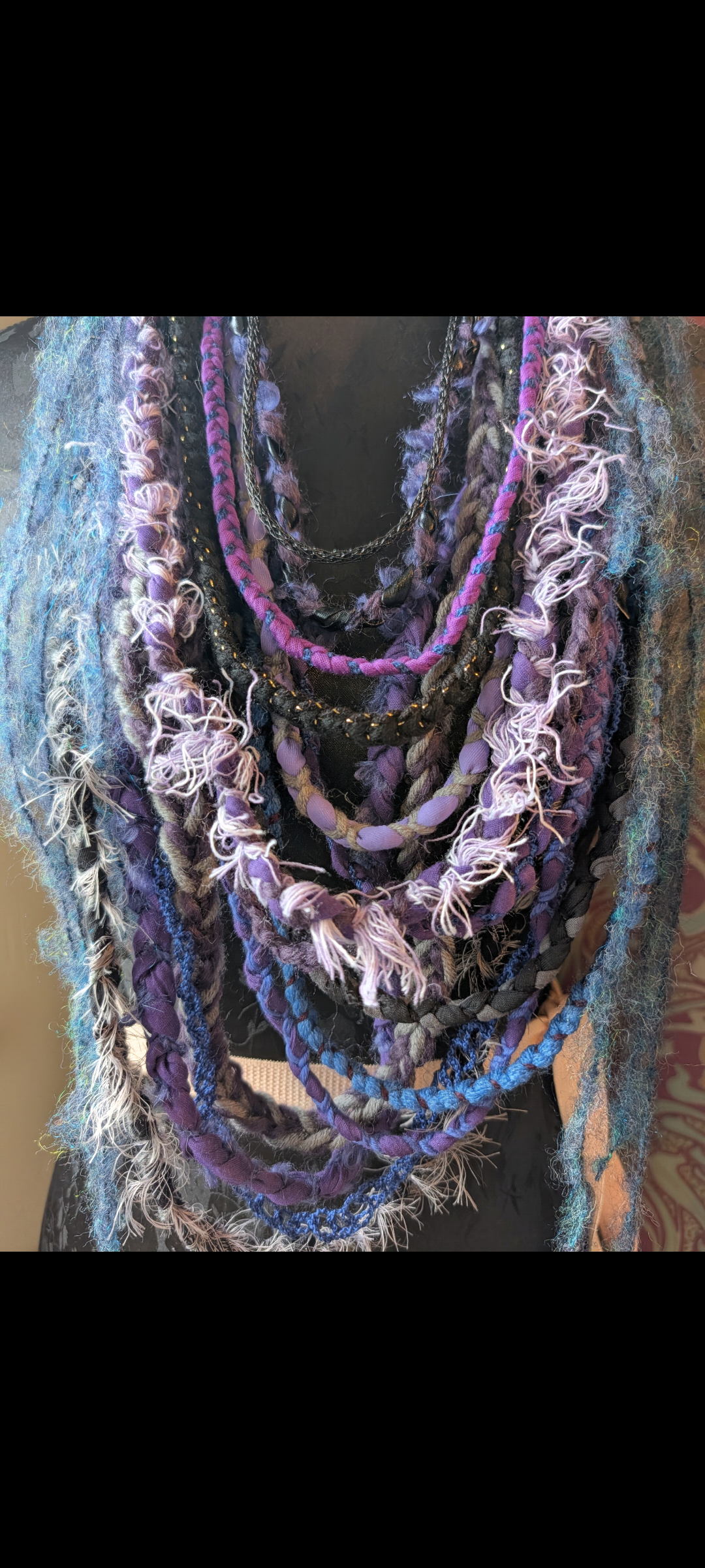 Tempest Witch, Beautiful Fabric Necklace, Handmade  & Upcycled