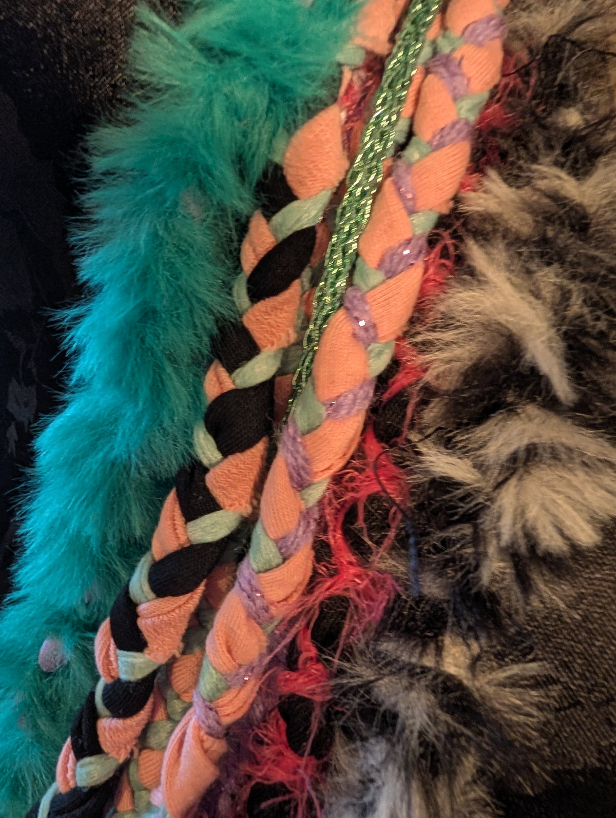 Bright & Bold Fashion Accessory: Scene Queen, layered fabric scarf/necklace, handmade & eco-conscious item