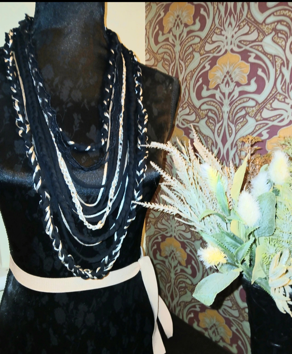 Lunar, Upcycled Fabric Necklace