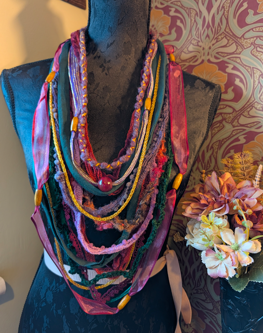 Folk Witch, Handmade Fabric Necklace