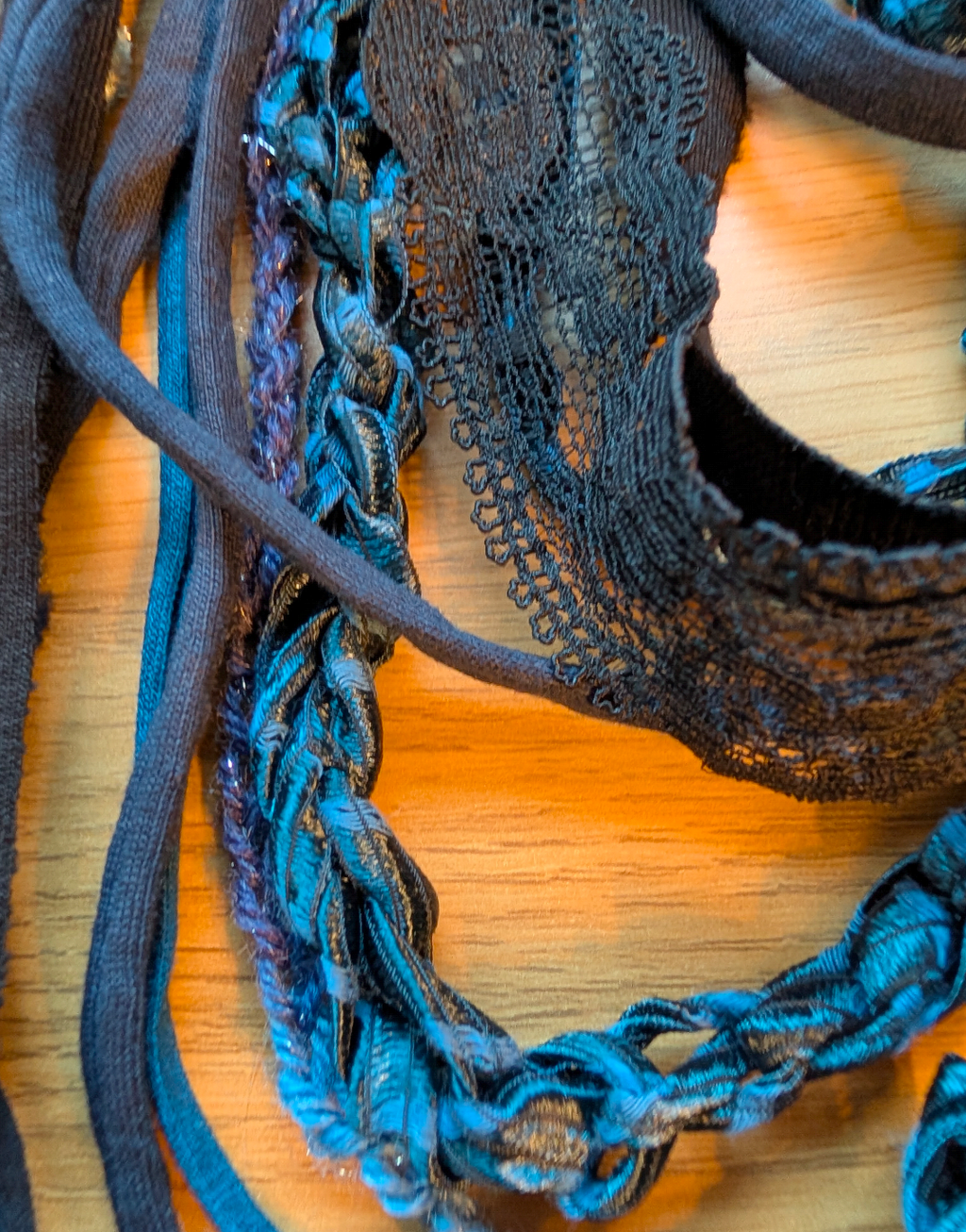 Midnight Graveyard Handmade Upcycled Whimsigoth Fabric Necklace