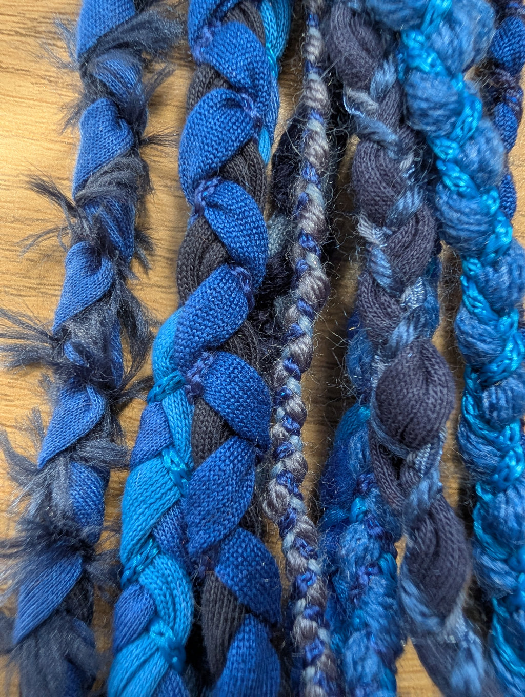 Mystic Azure, Boho Style Layered Fabric Necklace, Handmade & Unique Gift