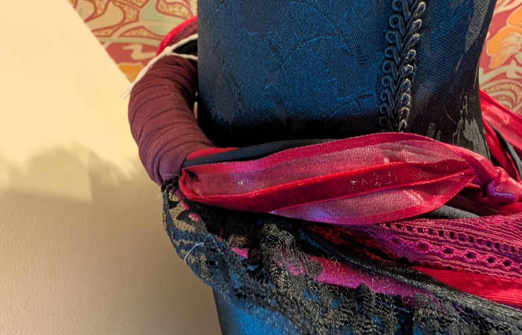 Whitby Dark Romance Gothic Upcycled Fabric Necklace