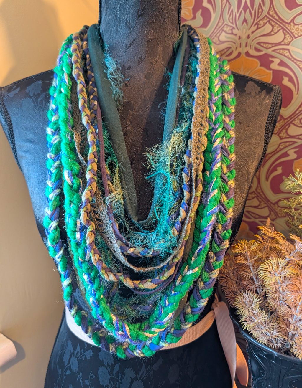 Celtic Witch Handcrafted Upcycled Infinity Scarf