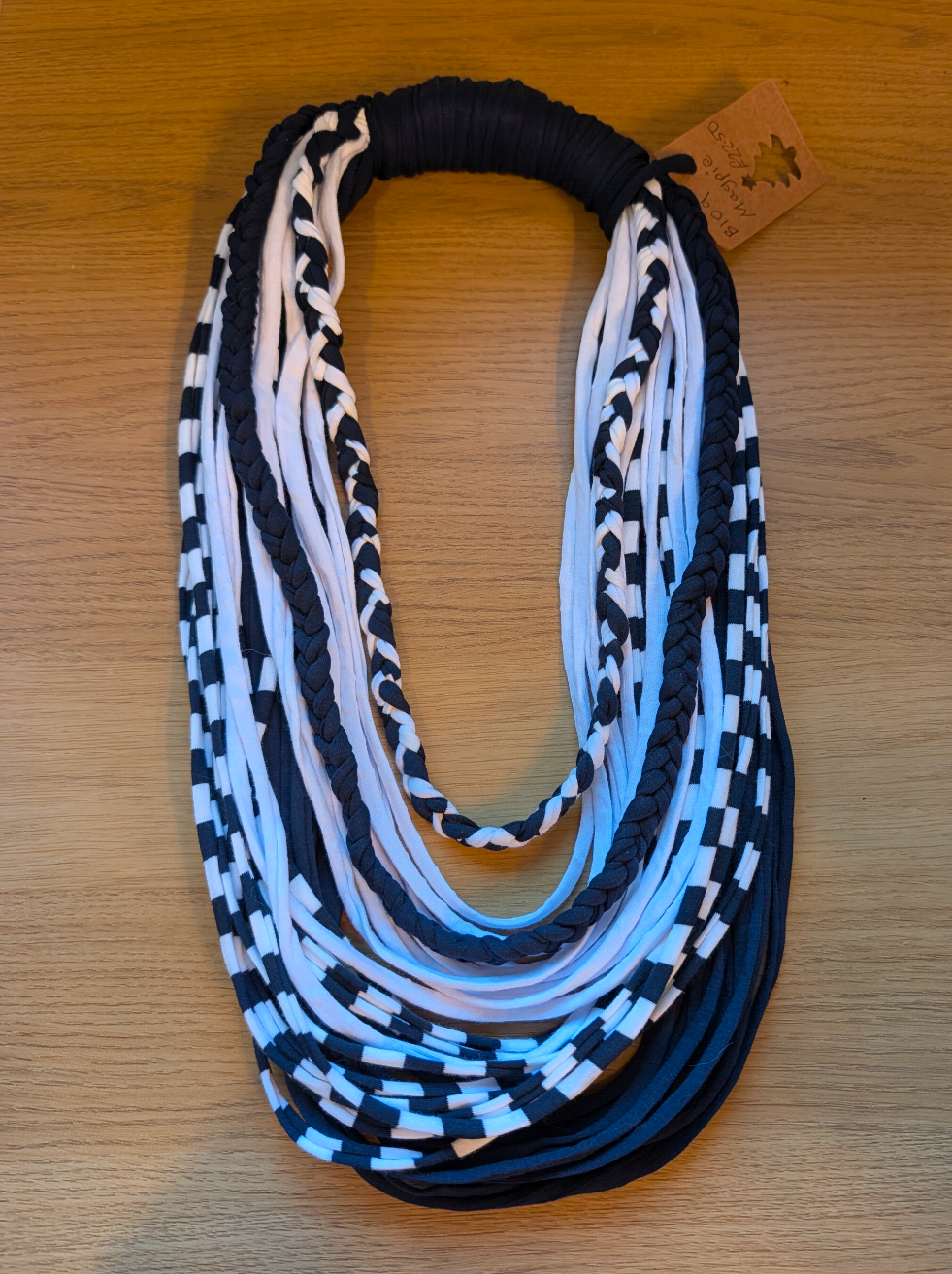 Magpie Handmade Upcycled Striped Infinity Scarf