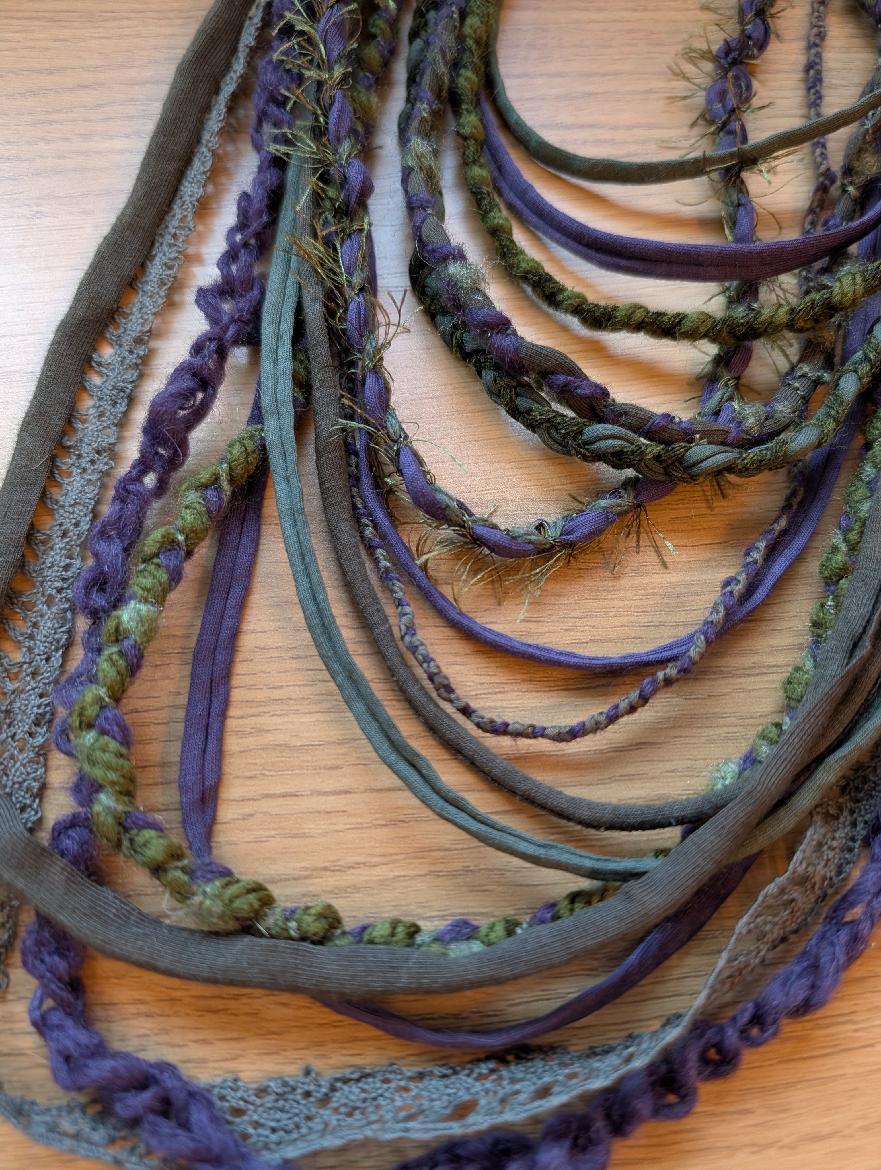 Moss & Mulberry Handmade Fabric Necklace Boho Eco Fashion