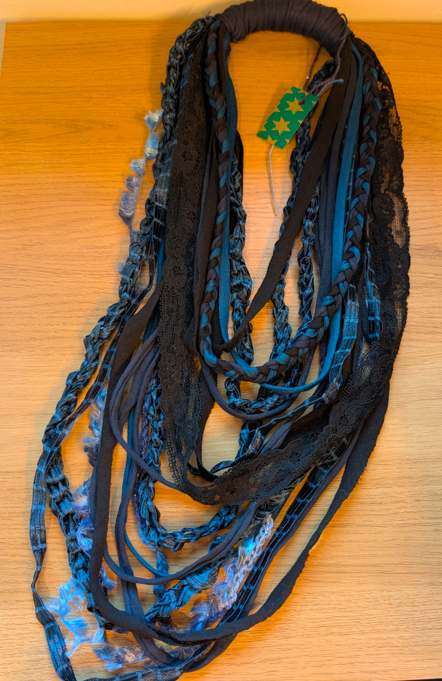 Midnight Graveyard Handmade Upcycled Whimsigoth Fabric Necklace