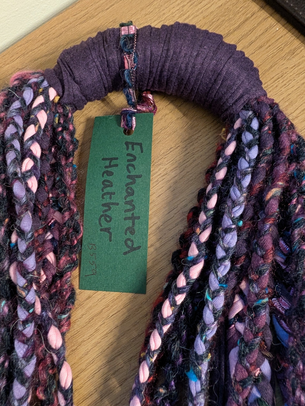 Enchanted Heather, beautiful Boho layered scarf in natural hues of purple and pink, handmade & totally unique