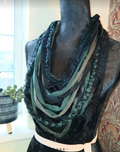 Starlit Forest, Gothic Boho Forestcore inspired design, Handmade Upcycled fabric necklace
