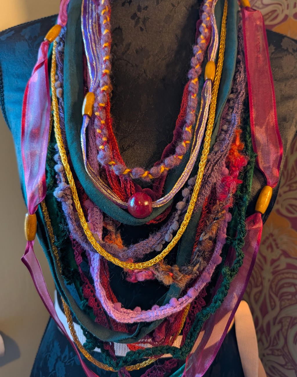 Folk Witch, Handmade Fabric Necklace