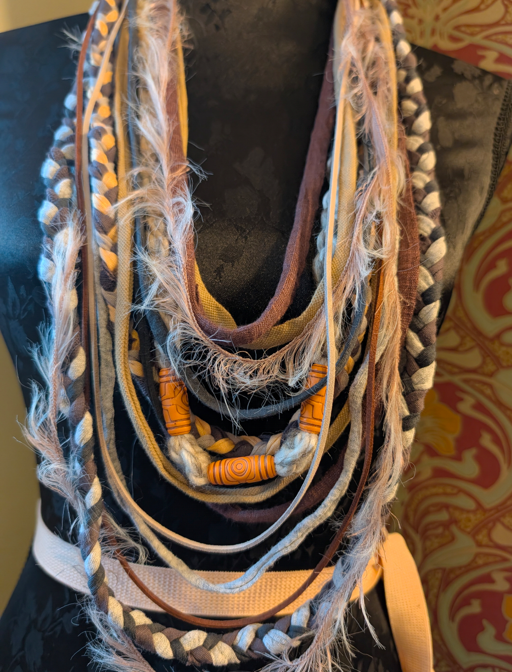 Norse Witch Unique Handmade Fabric Necklace