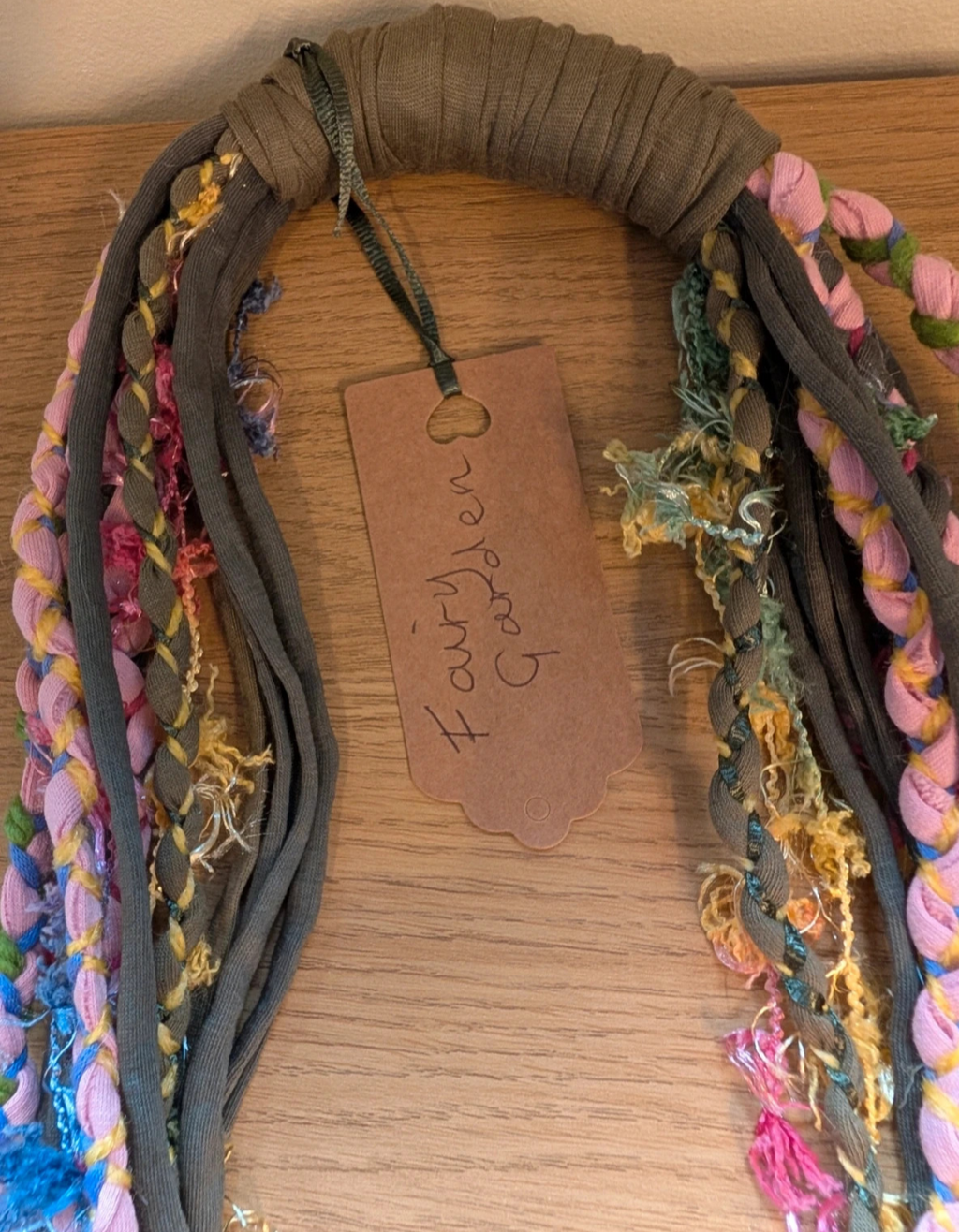 Fairy Garden, Fairycore, Floral, Beltane Inspired Pastel Fabric Necklace