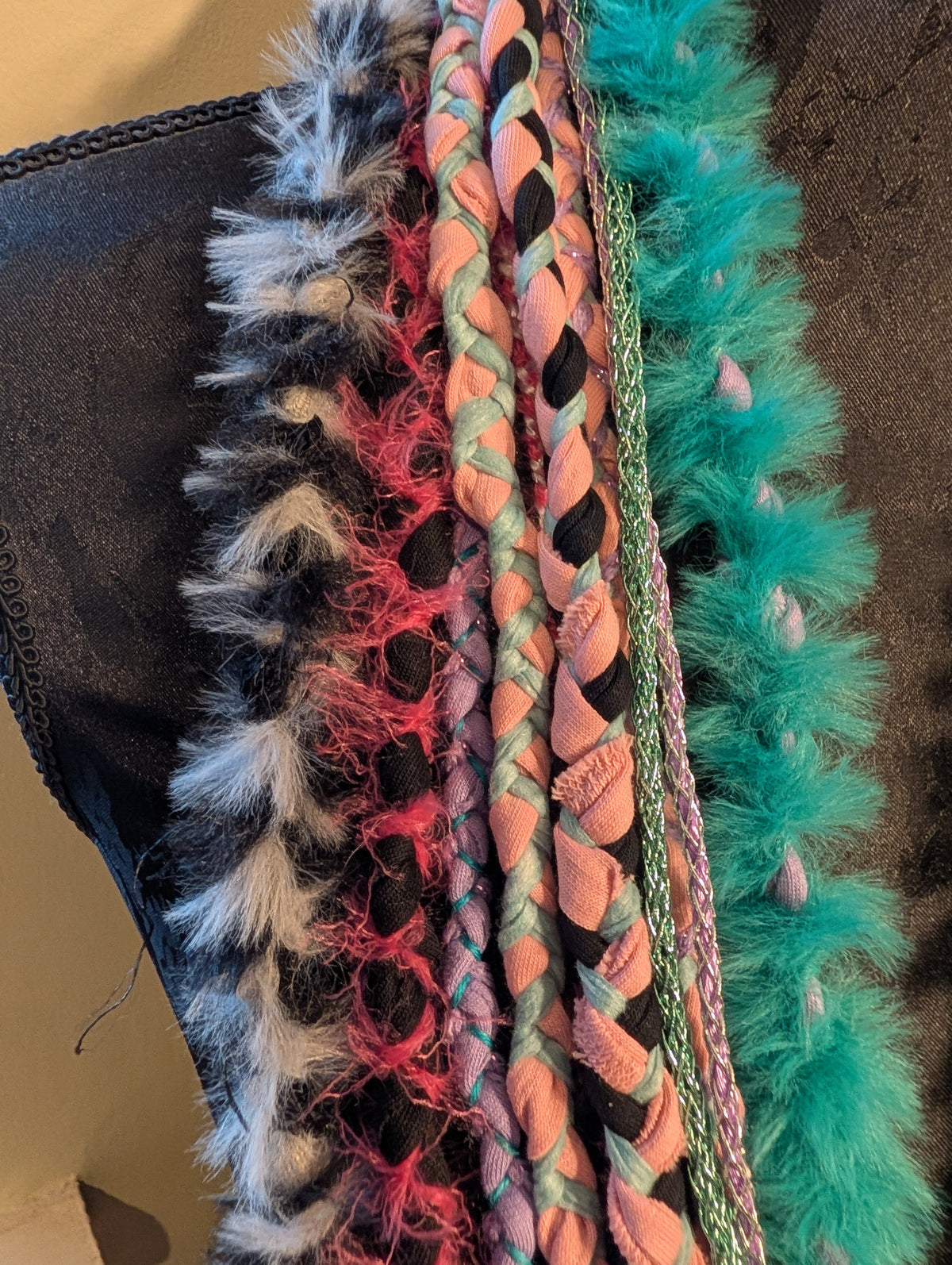 Bright & Bold Fashion Accessory: Scene Queen, layered fabric scarf/necklace, handmade & eco-conscious item