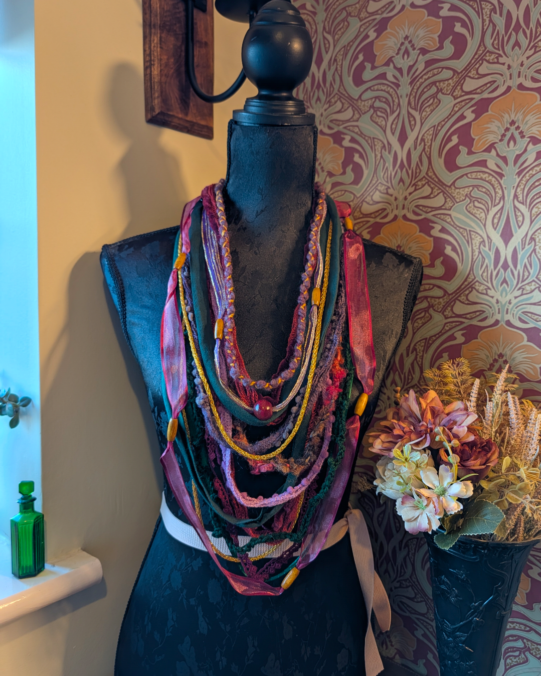 Folk Witch, Handmade Fabric Necklace