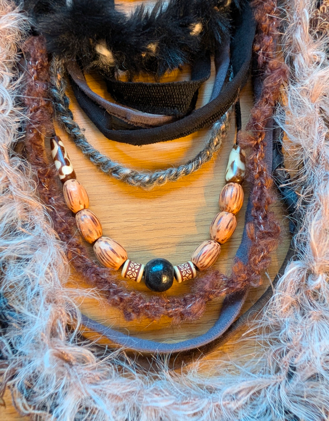 Shamanic, Handmade Statement Fabric Necklace/Infinity Scarf