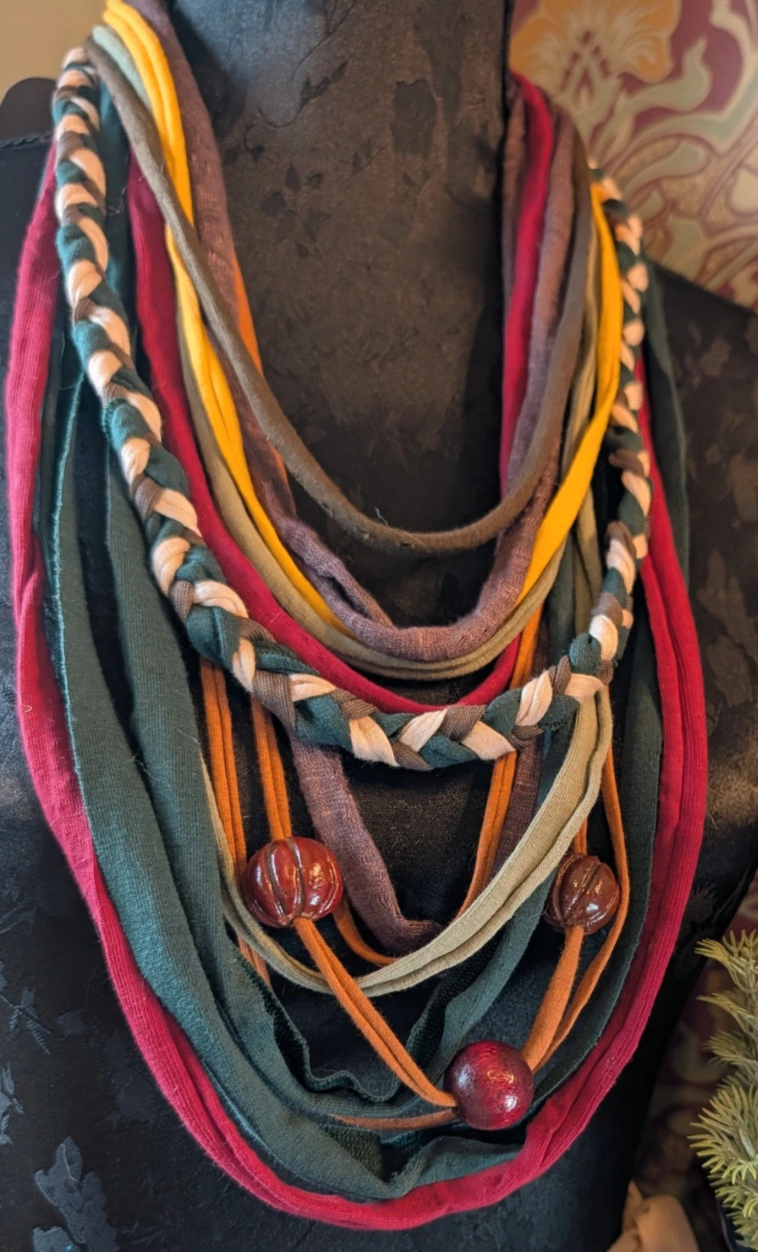 August Rosehip, Forestcore Indie, Nature inspired, Upcycled Infinity Scarf