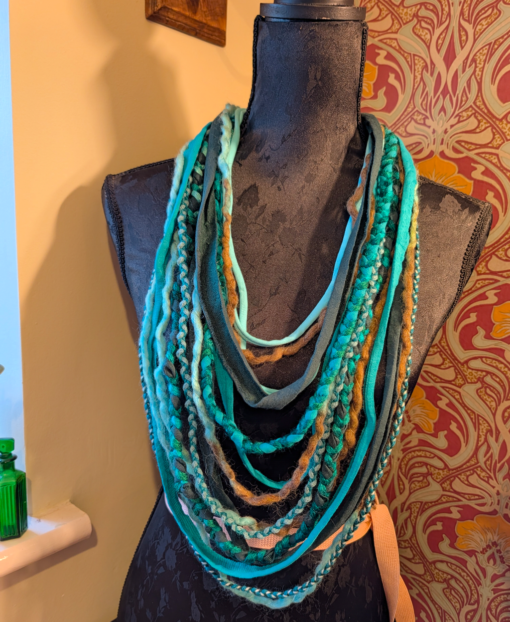 Sea breeze Upcycled Handmade Boho Style Scarf